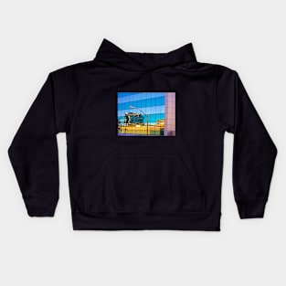 Mirrored Reflections of Distorted Buildings. Kids Hoodie